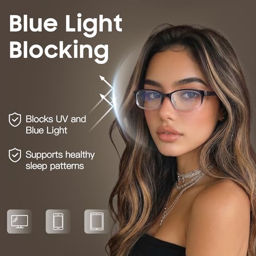 Image of TJUTR Office-Siren Bayonetta Glasses, Blue Light Computer Glasses for Women, Y2K Small Rectangle Frame Eyewear Anti Eyestrain