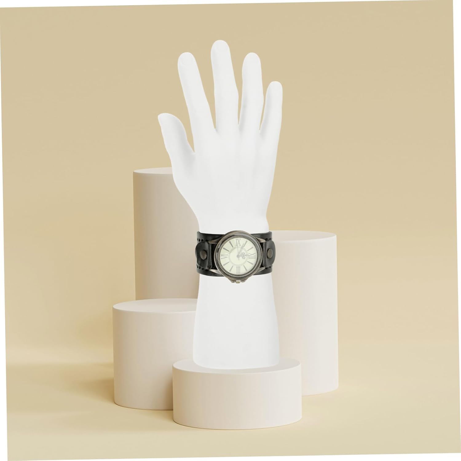 CHILDWEET 2pcs Realistic Male Hand Model Mannequin Hand for Jewelry Display Ring Stand Bracelets Watches Gloves Hollow Design
