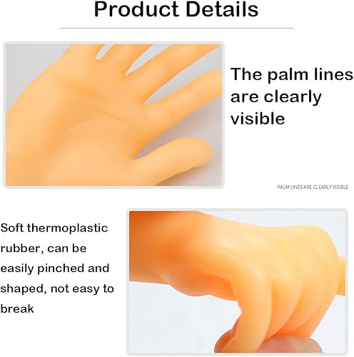 Miniatura 4 de 30 unidades de diminutas manos de dedo, mini marionetas de goma para dedos, manos pequeñas en miniatura, equísticas, lindos dedos de mano para