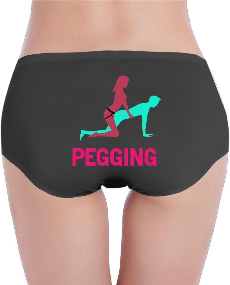 Women's Hot Sexy Cute Panties - I Love Pegging 1 Black