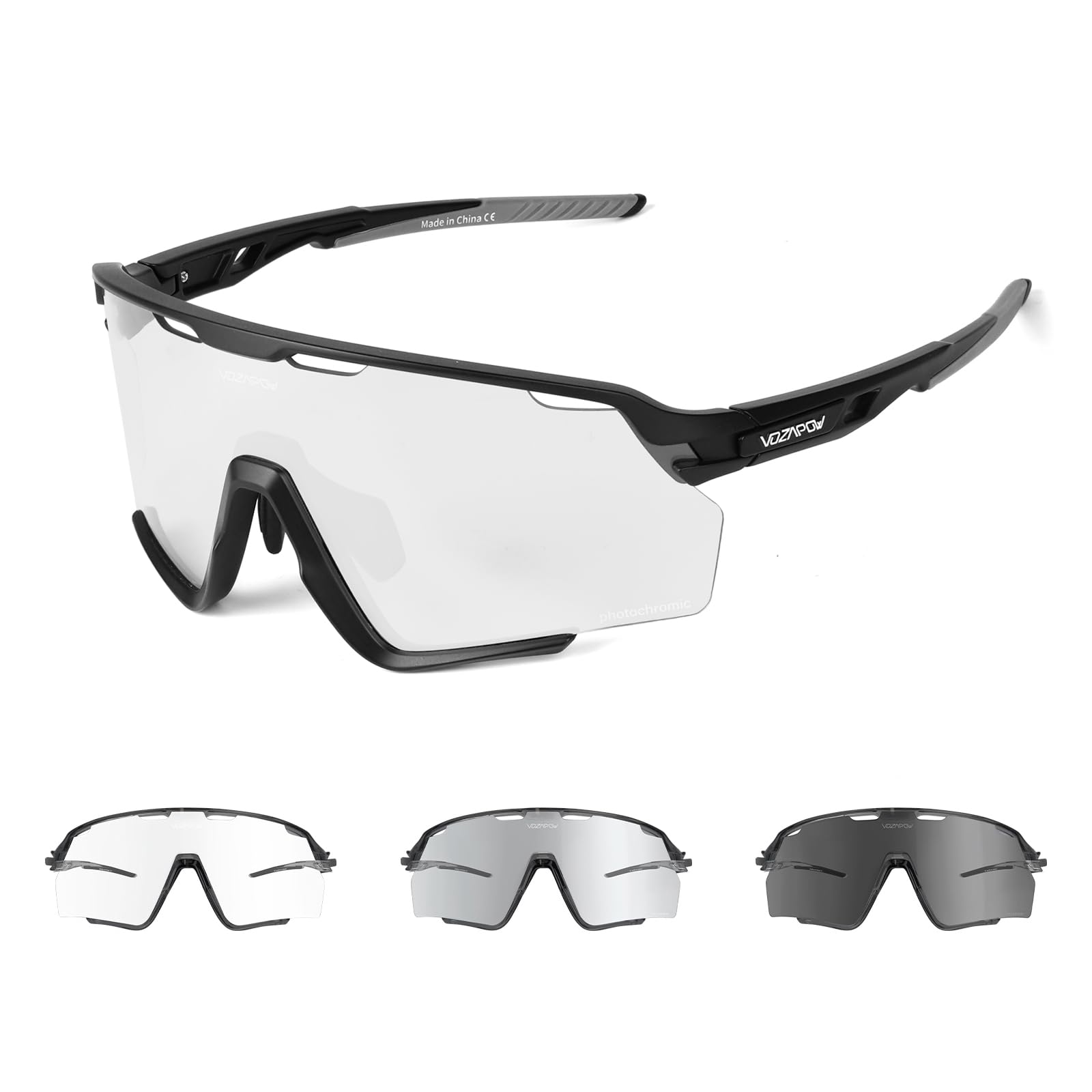 Gafas de sol fotocromáticas para hombres y mujeres, gafas deportivas de transición para pickleball, ciclismo, correr, béisbol, sóftbol