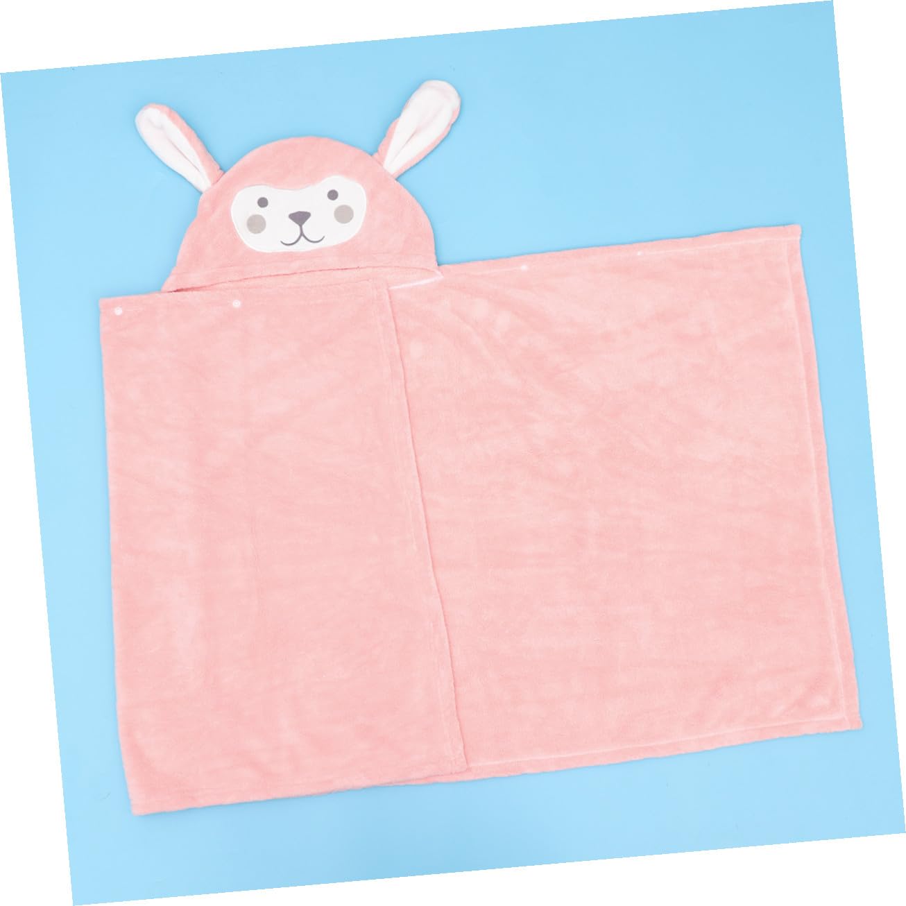 Toyvian Toalla de Baño y Diseño de Conejo Rosa Capucha de Forro Polar Coral para Niños Absorción Rápida Adecuado para Playa y Parque Acuático