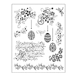 Viva DÃƒÂcor 400301300 Easter Egg and Border Clear Silicone Stamp