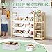 MallBest Kids Toy Storage Organizer with Bookshelf – Wooden Toy Bin Organizer with 12 Storage Bins & 3-Tier Shelf, Toy Shelf for Toddlers, Nursery, Playroom, Bedroom(Natural)