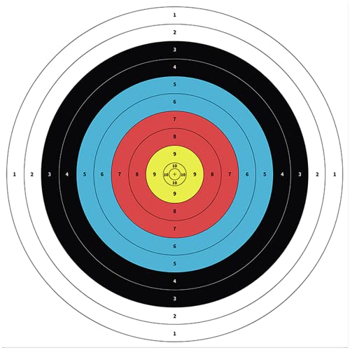 Tuxing 30Pcs Targets Paper Standard Archery 40Cm(15.74 Inch) 10 Ring Self Adhesive Shooting Target Bow And Arrow Targets For Hunting & Shooting Gun, Pistol, Air Rifle, Bb Gun, Airsoft #TOP27