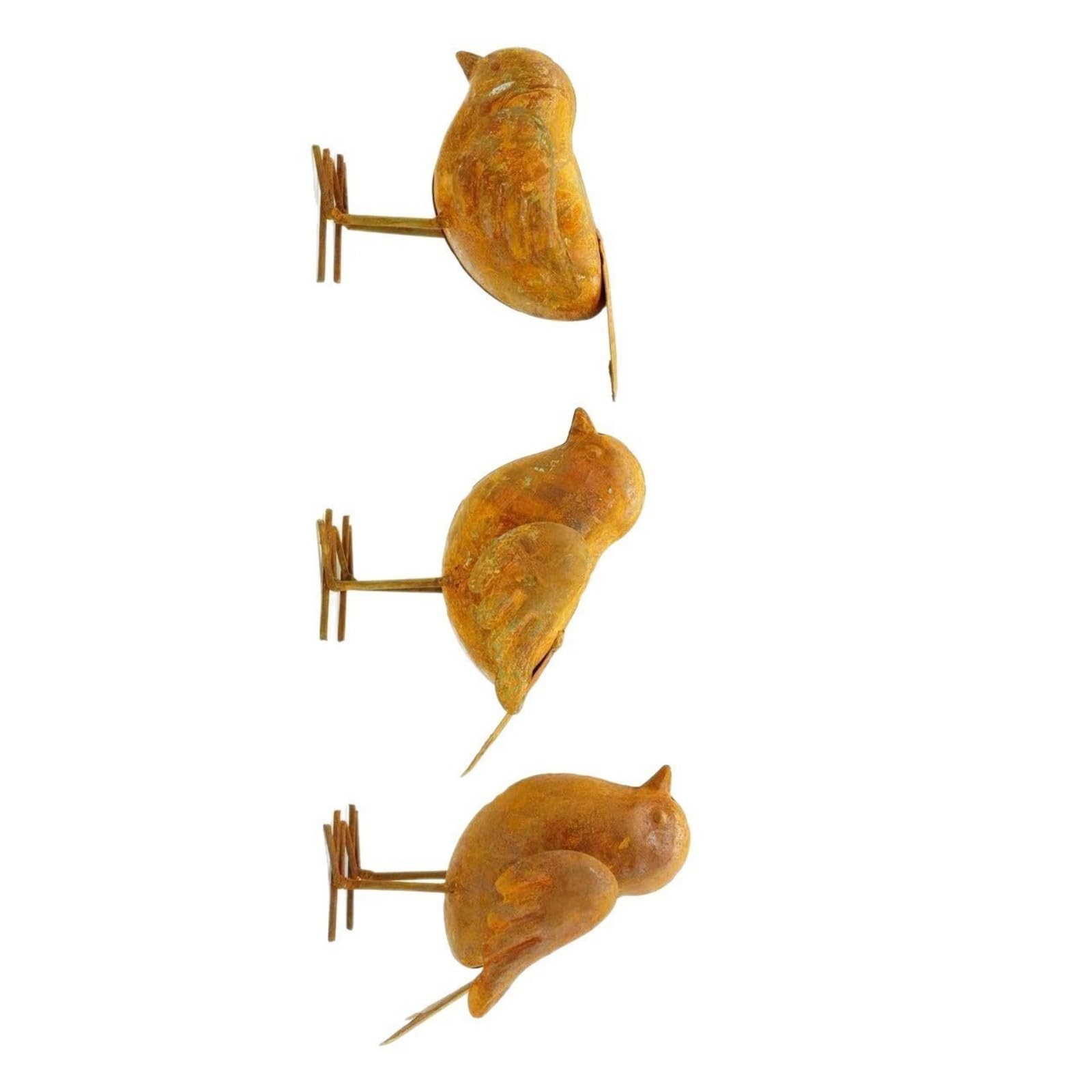 Xjdzineq Rusty Look Bird Garden Stakes Set of 3 Metal Outdoor Sculptures for Yard Landscape Container Display Seasonal Garden Scenes and Patio Corners Patio Container Accent