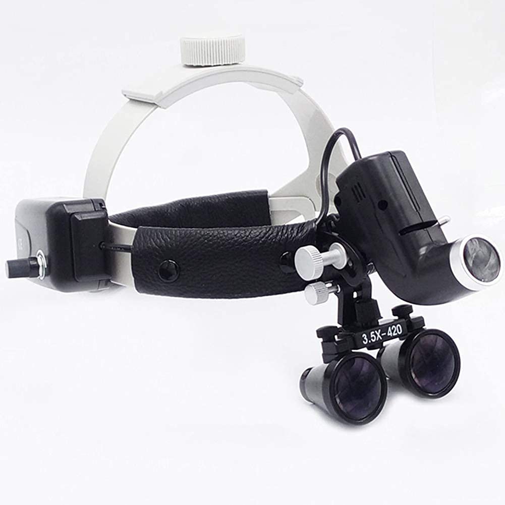 HTTGDGDH Loupes 3.5X Magnification Professional Loupes Binocular Loupes With Adjustable Headband And 5W Headlight For Jeweler