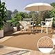 WONGS BEDDING Outdoor Teppich Wetterfest, 120 x 160cm Terrasse Balkon Garten Outdoorteppich, rutschfest Waschbar Teppich, Modern Flachgewebe Sisaloptik