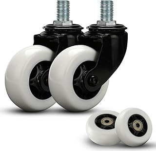 FVRITO 2 Pack Complete Caster Wheels Assembly for Razor Crazy Cart, with Extra 2 Front Rear Premium 76mm x 30mm Replacement Wheels for Crazy Cart CC DLX XL 360 Drifting Go Kart Parts Accessories