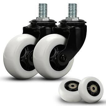 FVRITO 2 Pack Caster Wheel Assembly for Razor Crazy Cart Extra Front Rear Premium 76mm x 30mm Replacement Wheels Crazy Cart CC DLX XL 360 Drifting Go Cart Cart Parts Accessories
