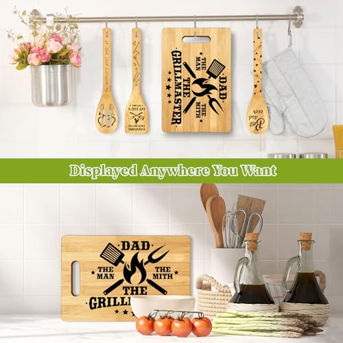Shellspace Fathers Day Gift Ideas for Father Papa, Best Dad Birthday Gift, Gifts for Men, Unique 11.8x7.5 inch Bamboo Cutting Board Set for Dad -The Man, The Myth, The Grillfather by shellspace - Image 3