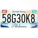 Nummernschild 15,2 x 30,5 cm 2010 Alabama Sweet Home Alabama Nummernschild 58G30K8