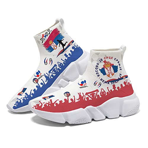 Hetios World Cup Serbia Painted Sock Shoes Women's Sneakers Commemorative Running Shoes