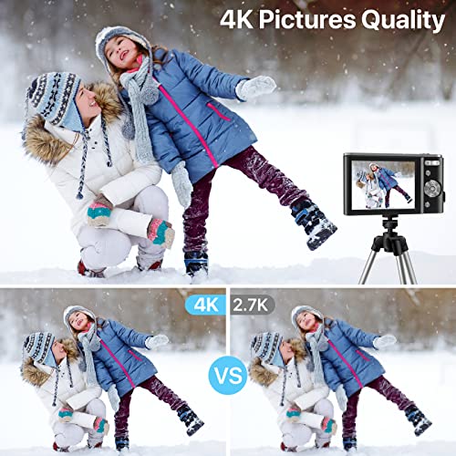 Digital-Camera-4K-48MP-Vlogging-Camera-Compact-Pocket-Camera-with-16X-Zoom-32GB-SD-Card-Point-and-Shoot-Camera-for-Adult-Seniors-Students-Kids-BeginnerBlack