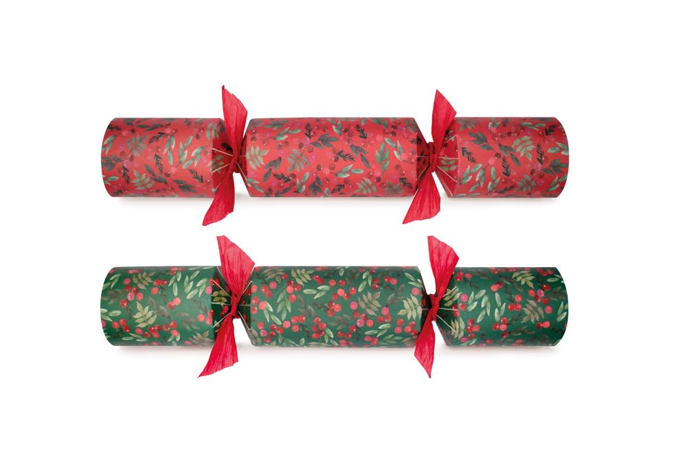 Celebration Crackers Traditional Foliage Catering Pack – 50 Bulk Pack of 12 Inch Premium Eco Friendly Christmas Crackers with Hats Jokes & Metal Gifts