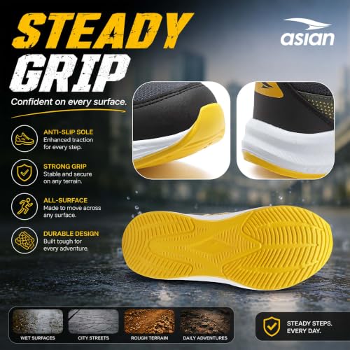 Image of ASIAN Boy's ADVENTURE-03-KIDS Sport Running & Walking Shoes with Ultra Bounce Technology Lightweight Synthetic Upper EVA Outsole Casual Lace-Up Shoes for Kid's & Boy's