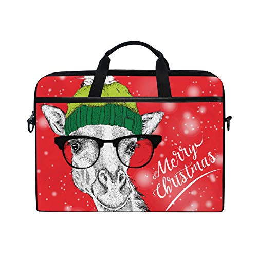 Sac à bandoulière ordinateur 14" motif girafe, idéal pour le bureau et les cours