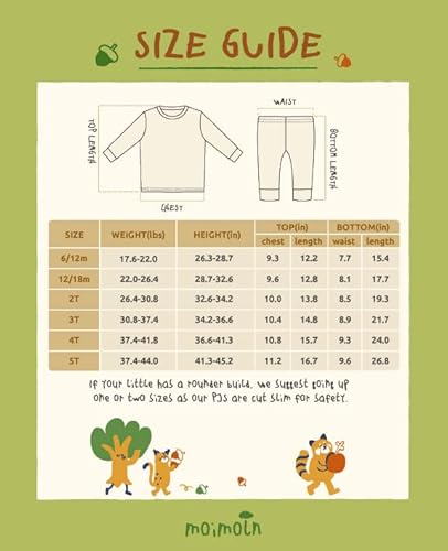 Moimoln Girls Boys Unisex Cotton Modal Solid Long-Sleeve Snug Fit Pjs Pajama Sleepwear Beige 2T #TOP5