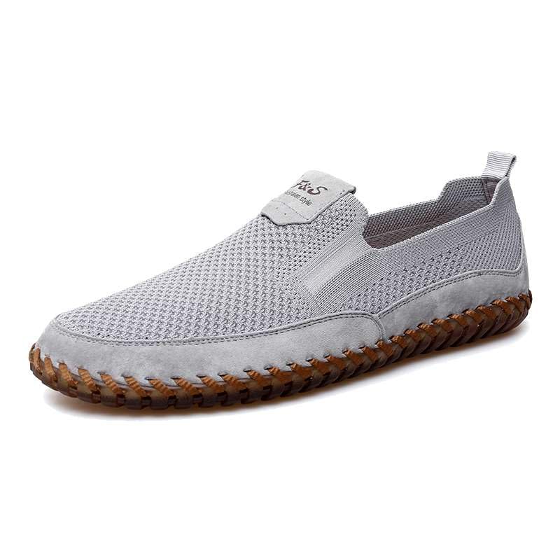 Image of Men's Genuine Leather Loafer Shoes Slip On Soft Walking Shoes Perforated Driving Shoes