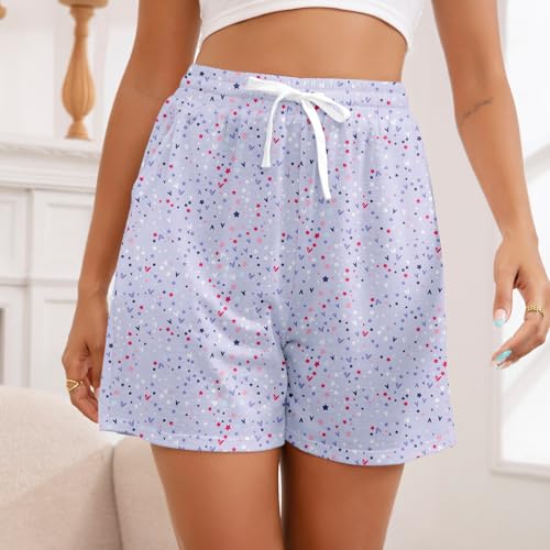 Image of American Trends 3 Pack Pajama Shorts Women Casual Elastic Waist Comfy Printed Sleep Lounge Shorts for Women PJ Bottoms