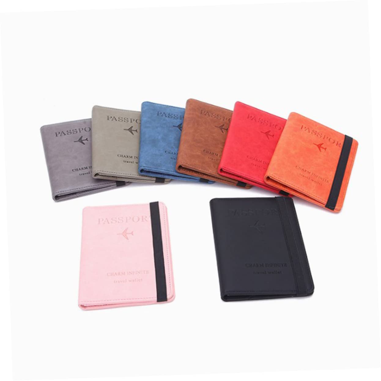2piezas Cartera RFID para Pasaporte PU Piel Organizador Multi-Funcional Compacto para Viajes y Oficina Color Rosa para Mujeres y Niñas