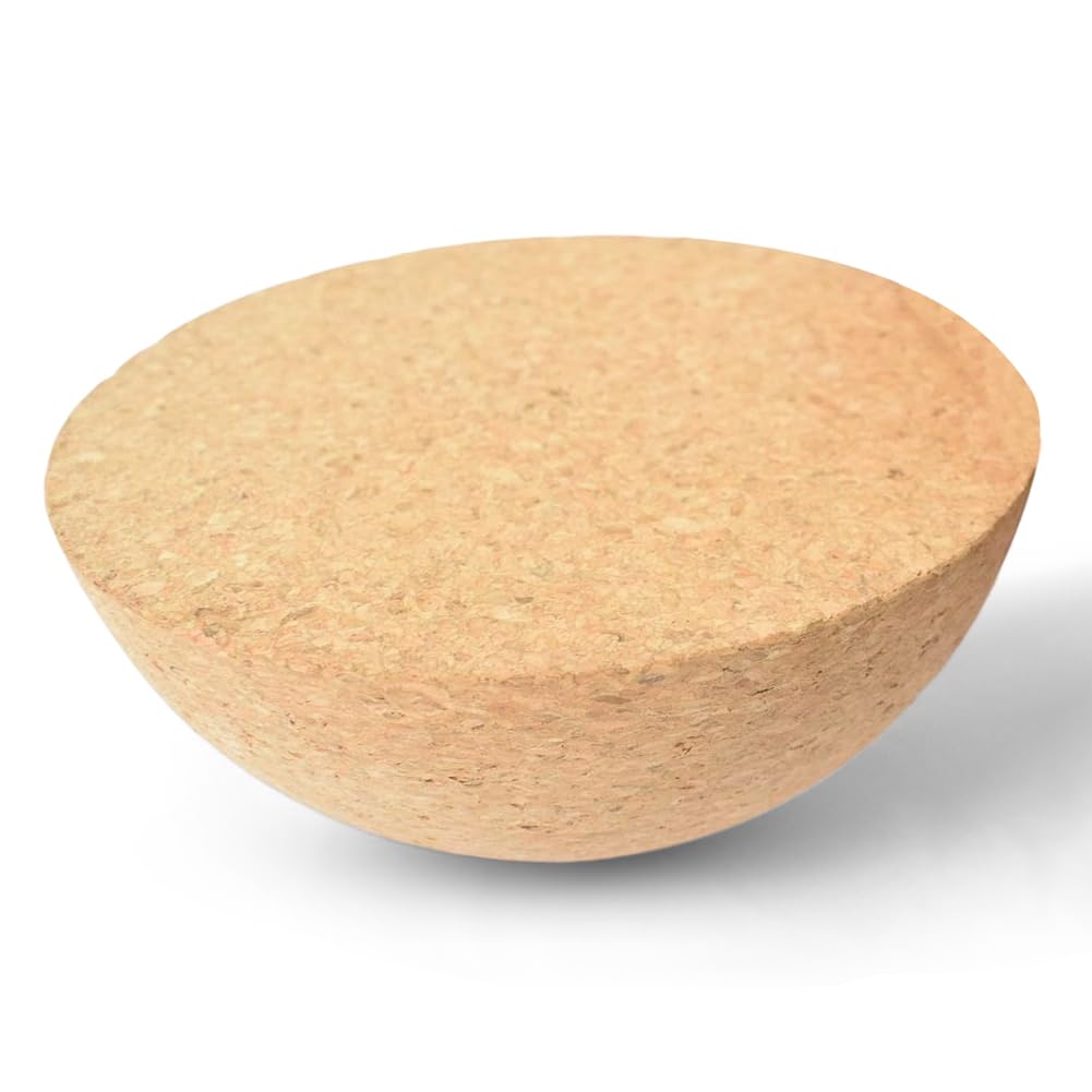 Balance Board - Semisfero in sughero massiccio, per fitness, yoga, diametro 15 cm, altezza 7,5 cm, semisfero in sughero per bambini e adulti, adatto per Balance Boards