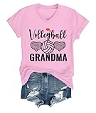 Volleyball Grandma Shirt, Funny Volleyball Grandma T-Shirt for Women Pink