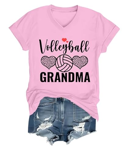 Volleyball Grandma Shirt, Funny Volleyball Grandma T-Shirt for Women Pink