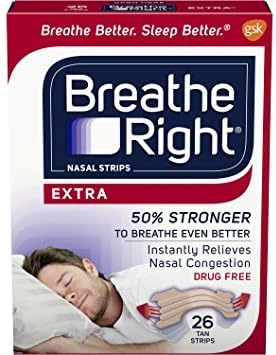 Respirar Derecho Nasal Tiras Extra Strength para alivio de congestión última intervensión de drogas Tan 26unidades 1
