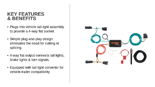 Amazon.com: CURT 56292 Vehicle-Side Custom 4-Pin Trailer Wiring