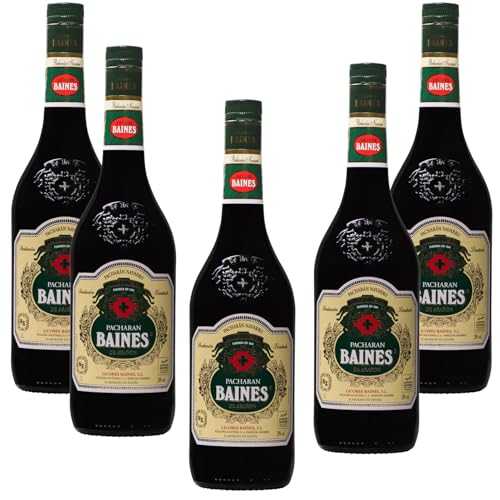 Pacharán Baines - Licor Tradicional Navarro de Endrinas, Pack 6 Botellas (1L)