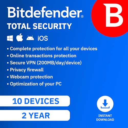 Bitdefender Total Security - 10 Devices | 2 year Subscription | P...