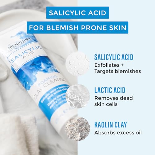 Creightons Salicylic Acid Foaming Clay Cleanser (125ml) - Contains Salicylic Acid & Lactic Acid with White Clay to Deeply Cleanse & Purify for Healthier Looking Skin. Dermatologically Tested - Image 6