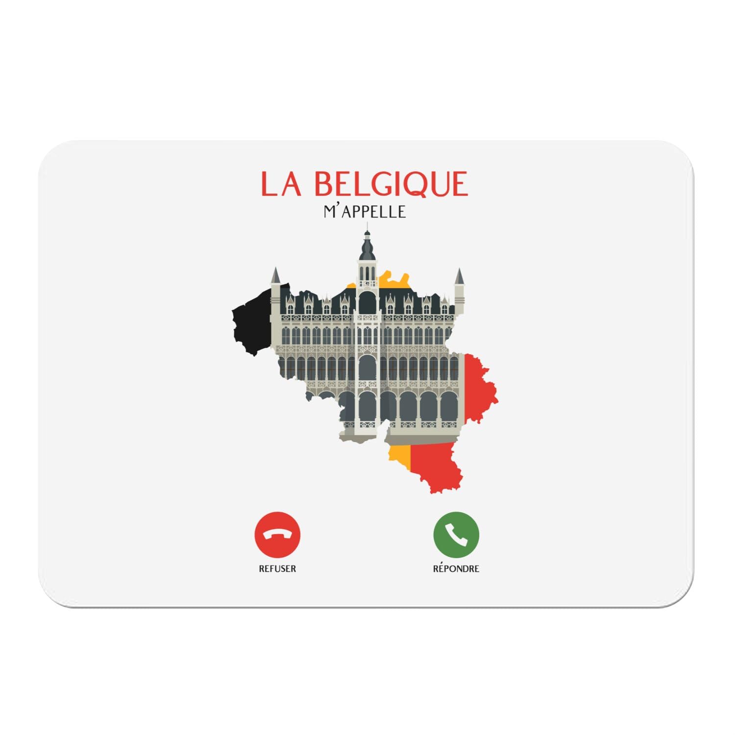 Sets de table en liège blanc sur le patrimoine de la Belgique de grand format 39,5x28,5 cm