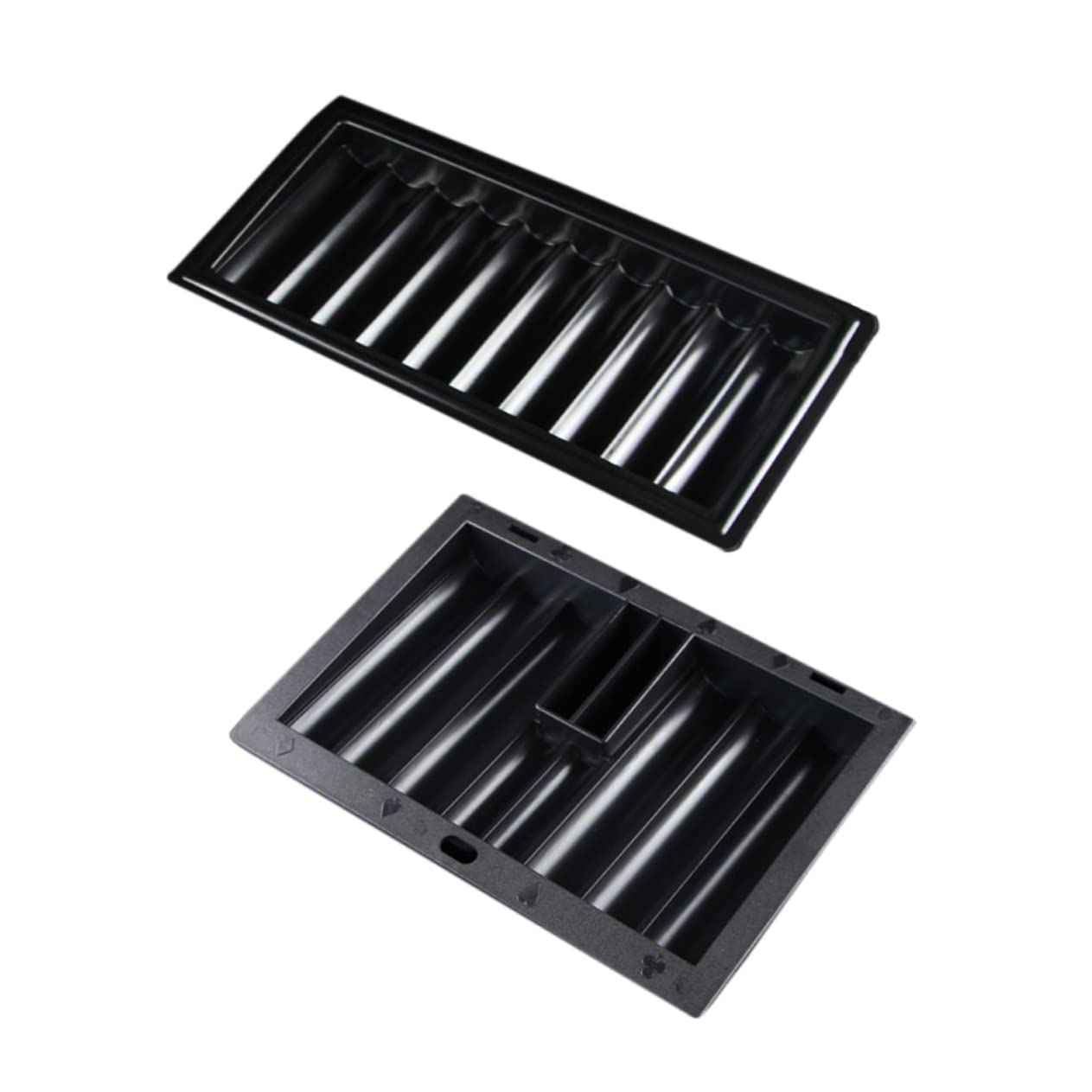 SUPVOX 2pcs Thick Poker Chips Tray for Poker Table Plastic Chips Holder Storage Set