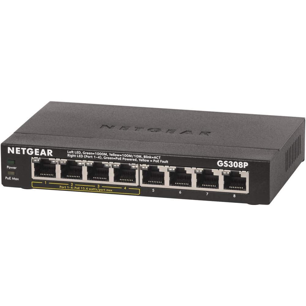 Netgear GS308P-100PES Switch Gigabit Ethernet 8 Ports avec 4 Ports PoE