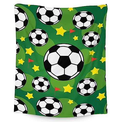 Mercuryelf Soccer Blanket Gifts, 30"x40" Funny Football Throw Blankets for Boys Kids, Cozy Lightweight Fleece Plush for Sofa Bed Room Decor