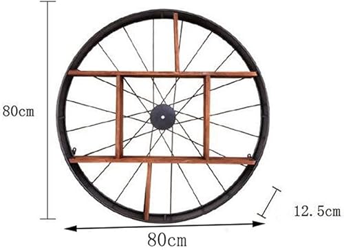 Miniatura 2 de JOZZY Decoración de pared, estantes flotantes, estante redondo de pared de madera, metal y hierro, estantes flotantes, estantes de cubo como estante