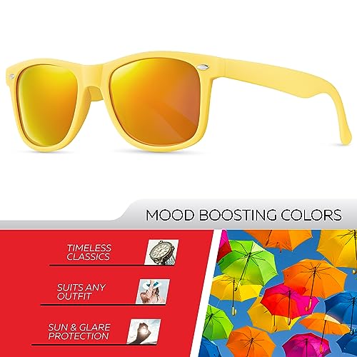 Image of Retro Rewind Polarized Sunglasses for Women Men - UV400 Classic Square Vintage Shades Trendy Unisex Sun Glasses