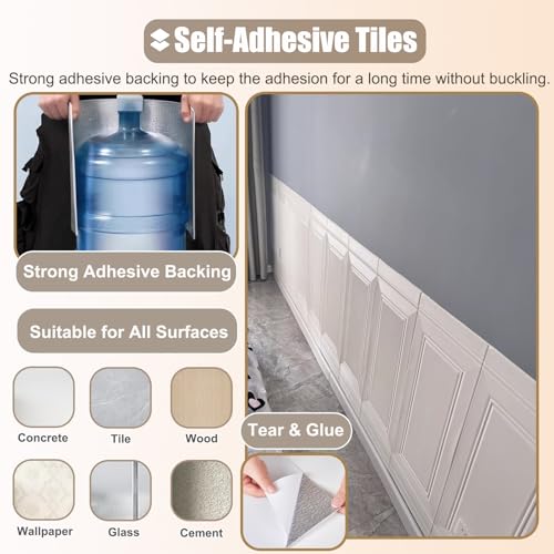 Papier peint autocollant pour plafond dalles effet bois marron