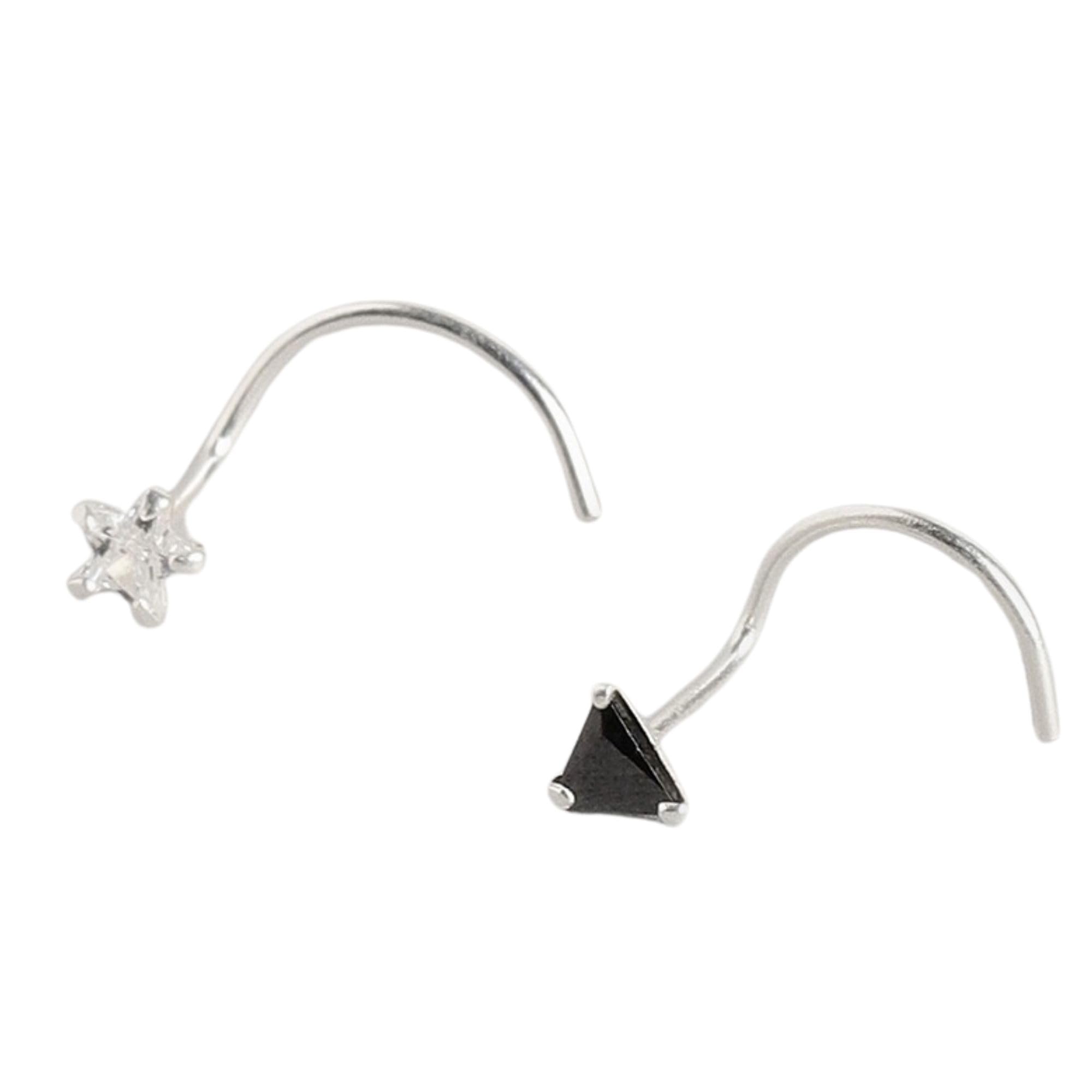ZAVYA 925 Sterling Silver Set of 2 Nath Cubic Zirconia CZ Rhodium Plated Rhodium Plated Nose Pins Combo | Gift for Women and Girls | With Certificate of Authenticity and 925 Hallmark (B0B1N3L9TP) Amazon Price History, Amazon Price Tracker