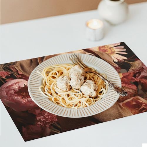 Set de table pour chien lavable et imperméable en PVC marron x6 - 8