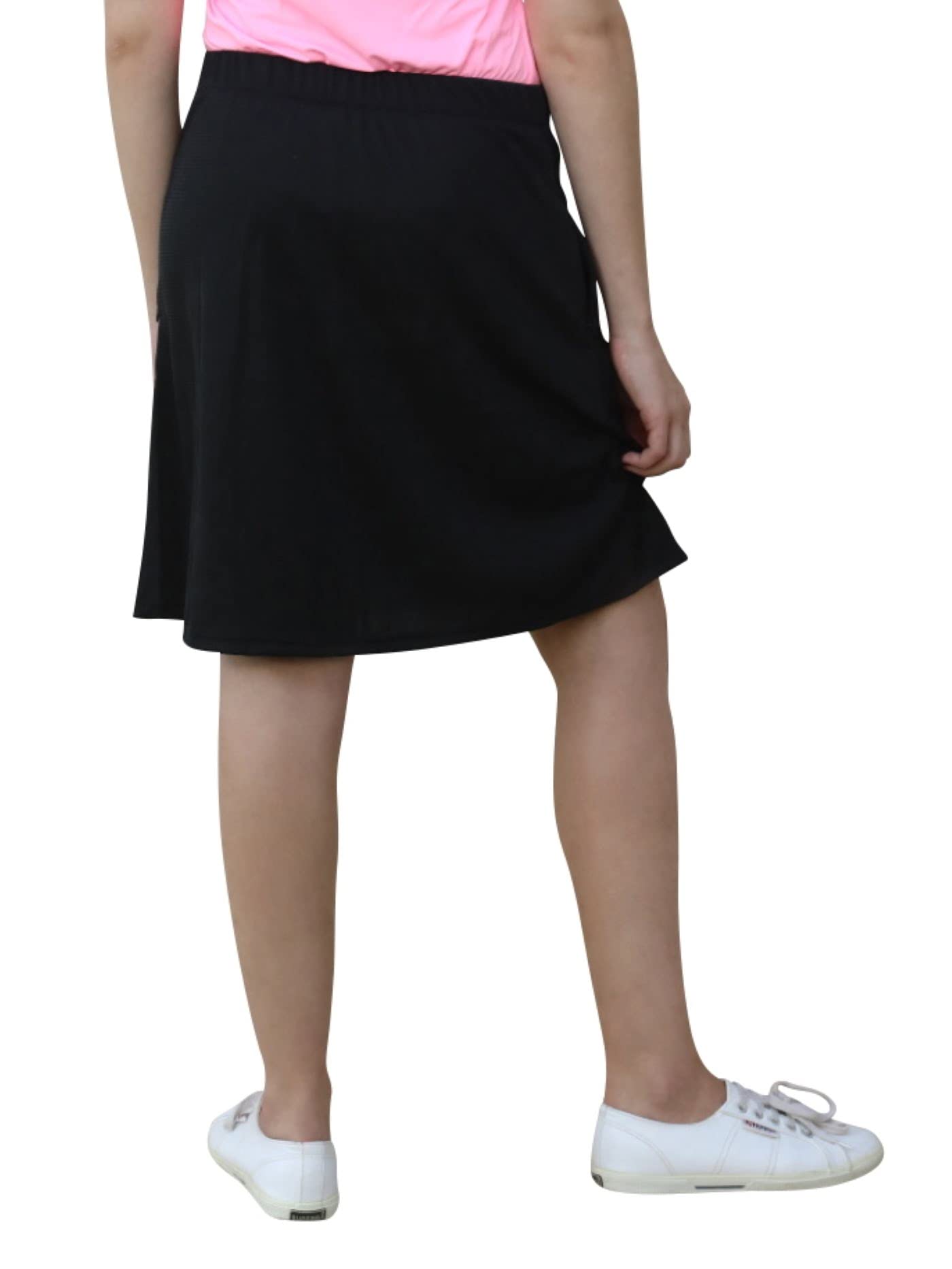 Kosher Casual Women's Running Skirt Sport Tech Fabric with Zip Pockets and Built-in Shorts