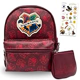 Harry Potter Mini Backpack for Adults - Bundle with Hogwarts 12' Leather Backpack and Coin Purse for Men, Women Plus More | Harry Potter Bookbag