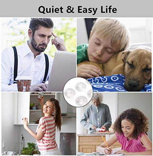 Cabinet Bumpers Door Drawer Bumper Pads 120 Pcs 3/8" + 100Pcs 1/2" Sound Dampening Small Clear Rubber Feet For Cabinet Drawers Table Tops Laptop Cutting Boards Picture Frames #TOP7