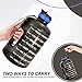 QuiFit Motivational Gallon Water Bottle - with Straw & Time Marker BPA Free Large Reusable Sport Water Jug with Handle for Fitness Outdoor Enthusiasts Leak-Proof(Black,1 gallon)
