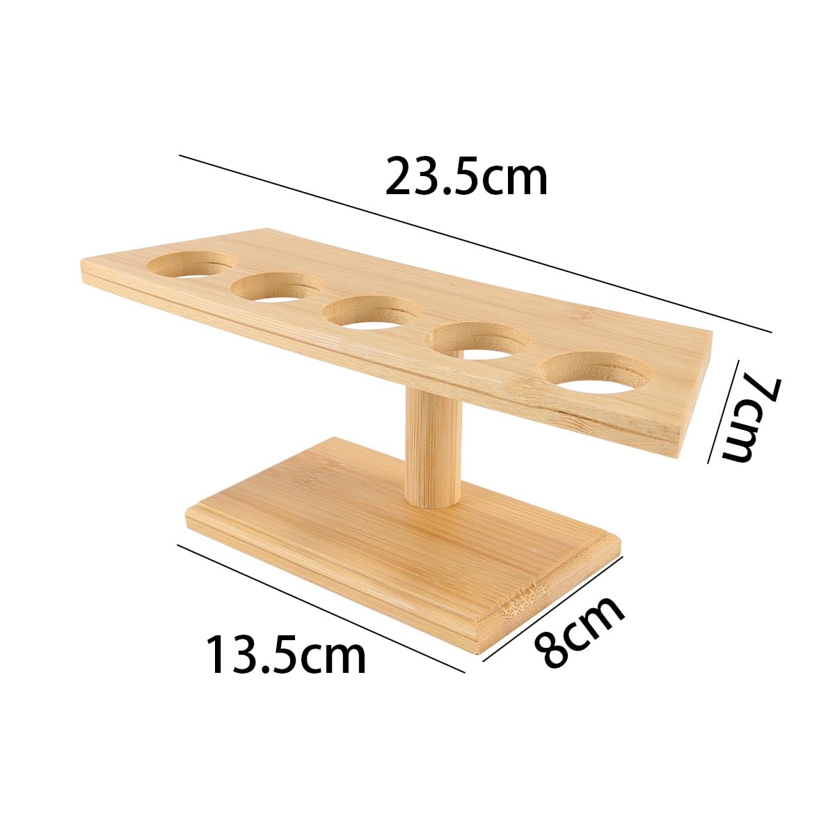 Alnicov Présentoir Alimentaire en Bambou à 5 Trous, Support pour Rouleaux de Sushi, Support pour Cornets de Glace, Support à collations en Bambou Durable pour événements et Repas