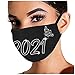 Produktbild SUCCESS Mundschutz Glänzend Strass mit 2021 Motiv für Damen, Waschbar Wiederverwendbar Stoffmaske Baumwolle Mund-Nasen Bedeckung Diamant Print Maske Atmungsaktiv Outdoor Face Halstuch Schals
