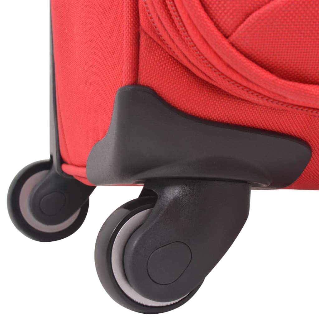 3-częściowy zestaw walizek z miękką obudową z kółkami 360 stopni, bagaż podręczny, walizka na kółkach z możliwością rozszerzenia, bagaż podręczny na urlop i podróż służbową, czerwony, L