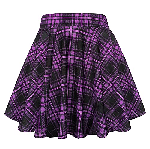 Women's Basic Casual Stretchy Waist Flared Mini Skirts Elegant A-Line Pull On Skater Skirt - Image 3